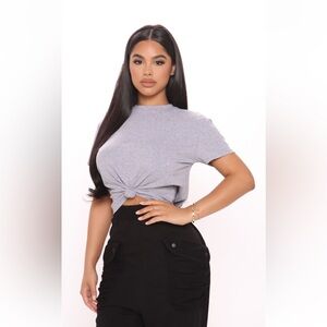 Jay Front Knot Crop Top
